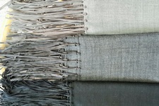Leather Fringes On Silk Wool Garze