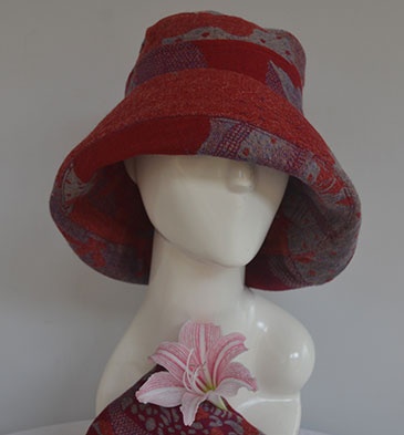 Merino Wool Hat Red Variation Small Brim
