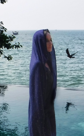 Silk Wool Shawl With Allover Swarovski