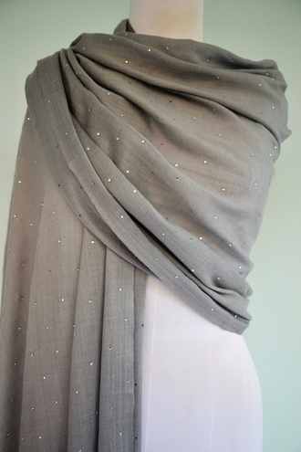 Silk Wool Stole with Allover Swarovski