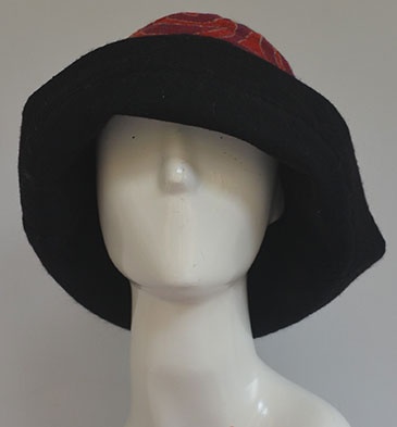 Merino Wool Black Tropical Large Brim
