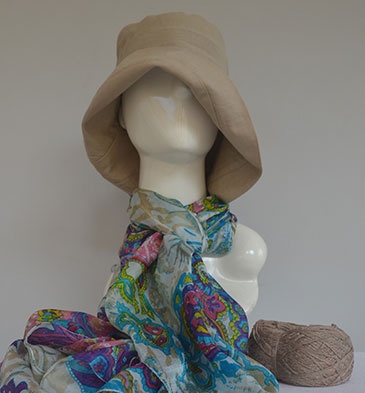 Linen Hat Beige Dark