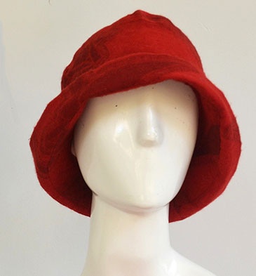 Narrow Brim Pure Merino Wool Hat Red