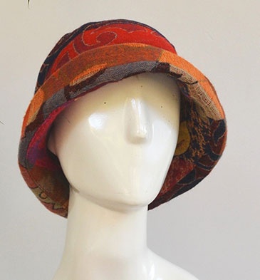 Narrow Brim Pure Merino Hat Tropical With Shawl